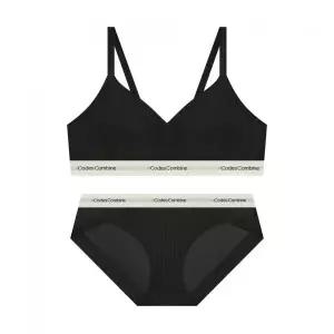 CODES COMBINE INNERWEAR 쿨 메쉬 소프트골지 노와이어 브라 햄팬티 세트_블랙 2336660