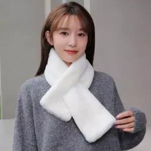 [하프클럽/]퍼 목도리 남녀 공용 방한 머플러 토끼털 밍크 스타일 겨울 목도