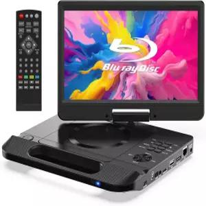 10.5인치 1080P 풀 HD 스위블 화면을 갖춘 FANGOR 12.5인치 휴대용 블루레이 플레이어 HDMI 출력 및 AV