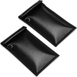 휴대폰 및 자동차 키 2팩용 Ordlv 밀리터리 등급 패러데이 백 신호 차단 파우치 RFID 추적 방지 블랙