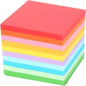 Kooingtech 520개입 종이접기용 종이 2x2인치 작은 정사각형 접기용 10색 카드 메뉴 메모 공예 광고 제작용