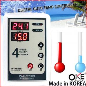 냉각/히터 자동전환식 온도조절기 OKE-6428HC/수족관 어항 수조 겸용 횟집 냉각기 수온 온도계 활어 양어장