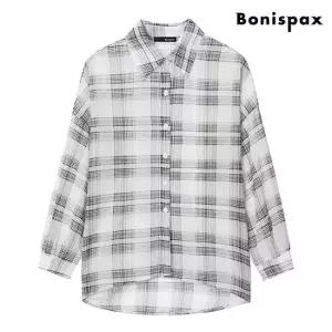 [보니스팍스]쉬폰 체크 블라우스 (XP1BA019L0)