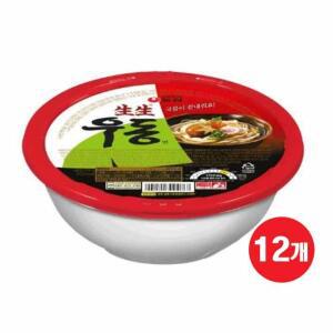 농심 생생우동용기 12개 276g 해장 야식 얼큰한국물 탕비실 캠핑라면 아이간식