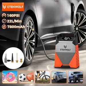 ETENWOLF ZEPHYR S3C 휴대용 공기 압축기 100% 듀티 사이클 자동차 타이어 팽창기 7800mAh 자동차, 오토바