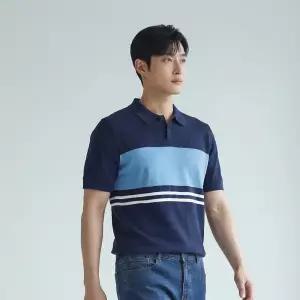 [PAT 남성] 컬러 블럭 포인트 카라 스웨터_1J33603