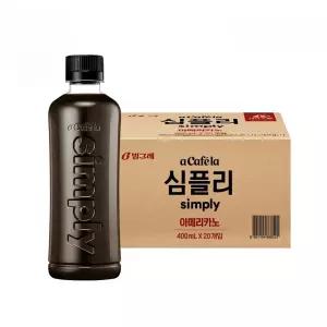 빙그레 아카페라 커피음료 심플리 아메리카노 400ml 20개입