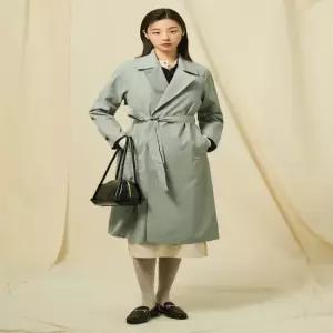 벨티드 롱 트렌치 코트  스카이블루 (BF523TC02Q) .