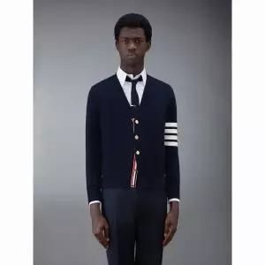 THOM BROWNE 26SS 코튼 밀라노 스티치 4-바 브이넥 가디건 (MKC171A 00219 415)