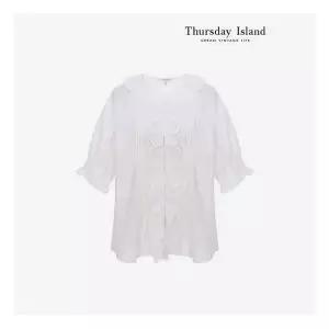 써스데이아일랜드 Thursday Island 프릴장식 오픈형 블라우스T244MBL259W 512700