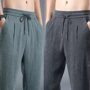 남자 바지 스판 밴딩 팬츠 9부 고무줄 여름 편한