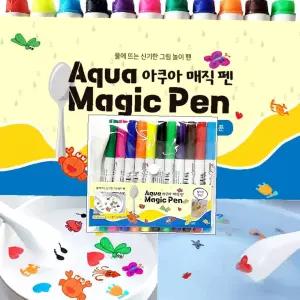 욕조놀이 워터매직펜 매직펜 아쿠아 스티커 (11색+스푼포함)