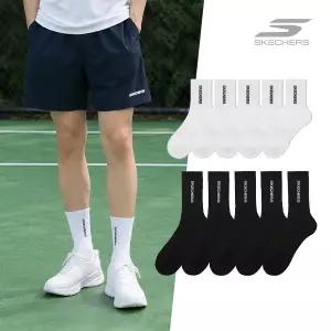 스케쳐스 심플로고 중목/장목 양말 5족 SET