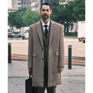 [STCO] 캐시미어 블렌드 등판 덕다운 베이직핏 체스터 코트 베이지 SCTWD03NSD