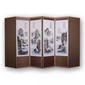 커버포함 옥비단 산수화 전통병풍 반야 디자인장식병풍