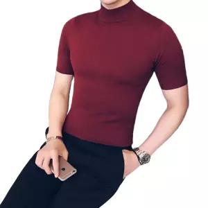 남자 코디 티셔츠 하프넥 반팔 봄 레이어드 내의 이너웨어 남성복 겨울 운동복 반하이 목티