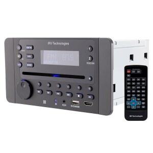 IRV 테크놀로지 iRV62 월마운트 RV 스테레오, 블루투스 HDMI ARC, 앱 제어, FM|AM|DVD|CD|MP4|앱, NFC, USB 충전, 디지털 서라운드 사운드, 시계, 2-스피커 존, CEC 지원