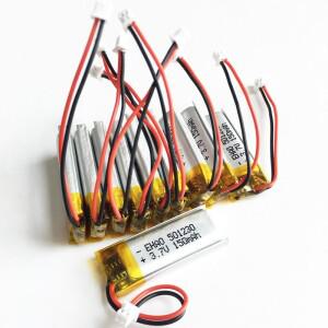 리튬 폴리머 LiPo 충전식 배터리 501230 JST 1.25mm 커넥터 Mp3 GPS PSP 블루투스 헤드폰용 3.7V 150mAh 10