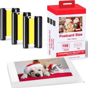 Canon SELPHY CP1500 컴팩트 포토 프린터 키트 용 KP108 RP-108 CP900 인화지 6 인치 Wifi 무선