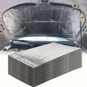 10Pcs 25x18cm 자동차 소음 감쇠 매트 알루미늄 호일 단열 방음 폼 감소 패드 문 루프 후드용