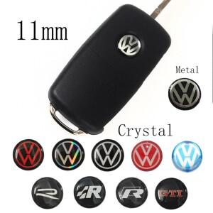 11mm 자동차 키 스티커 제어 체인 엠 블 럼 액세서리 폭스 바겐 Rline R GTI 골프 폴로 Passat Magotan Tig