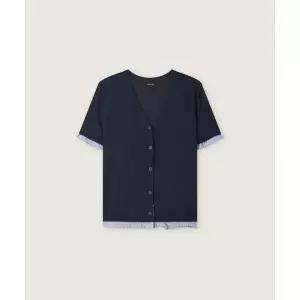 ROEM 리본버튼 우븐매칭 가디건 RMCKG38RT1 131625