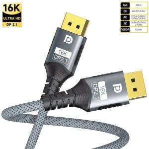 DP선 DISPLAYPORT 2 1 16K DP 케이블 240HZ 80GBPS 8K 노트북 120HZ60HZ 모니터 비디오용 오디오 게임 HDR 비디오 4K