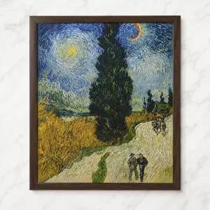 /하비스스퀘어 고흐 사이프러스와 별이 있는 길 그림 슬림 액자 25호
