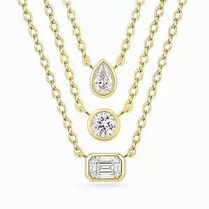 [모아르]18K 베젤 랩 다이아몬드 목걸이 (7type)