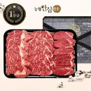 [농협안심한우][냉장] 1+등급 한우 선물세트 채반 구이2호 800g (등/채/안)