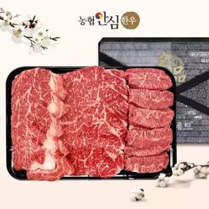 [농협안심한우][냉장] 1등급 한우 선물세트 채반 구이3호 900g (등/채/부)