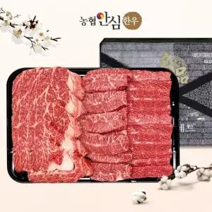 [농협안심한우][냉장] 1등급 한우 선물세트 채반 구이3호 1.1kg (등/부/치)