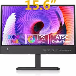 othoig 15.6인치 소형 TV 안테나 및 디지털 ATSC 튜너가 장착된 평면 FHD IPS 1080P 화면