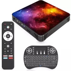 안드로이드 14.0 TV 박스 4GB RAM ROM 쿼드코어 프로세서 4K UHD 60Hz HDR 미디어 플레이어 듀얼 밴드