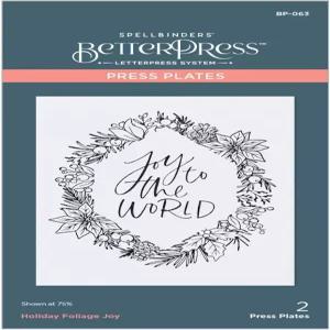 더 베터프레스 크리스마스 컬렉션의 스펠바인더스 BP-063 홀리데이 폴리지 조이 플레이트