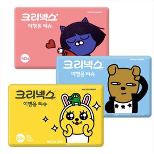 크리넥스 카카오프렌즈 여행용티슈 50매(1박스 100팩)