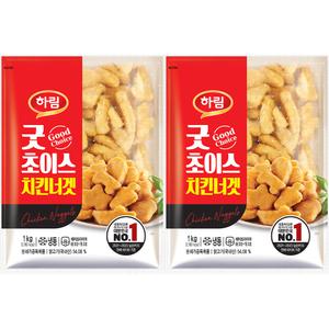 하림 굿초이스 치킨너겟 1kg 2봉 / 팝콘치킨