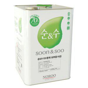 노루페인트 순앤수100 내부수성페인트 18L 백색/흑색 무광