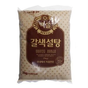 갈색설탕 3kg/백설-업소용 식당용 과일청 황설탕 식자재 대용량
