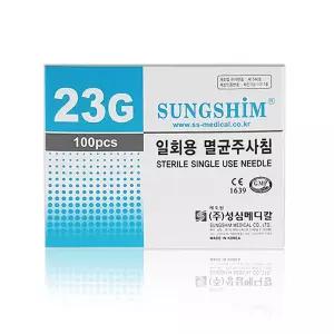 성심 일회용 멸균주사침 23GX25mm 100pcs 니들 바늘 큐렛 주사침 주사기
