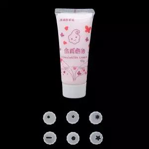 분홍색 생크림데코클레이 50ml +투명 캡(노즐) 6종