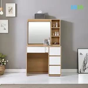 [사사가구]비스 LED 3단서랍화장대 수납거울포함
