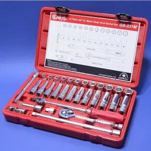 지니어스 핸드소켓렌치세트 GS-331M 9.52mmx31종 2009935 소켓렌치세트 소켓세트 렌치세트