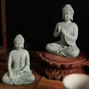 2종 붓다 석상 기념품 불교 오브제 박람회 돌 미니 석가모니 굿즈 아미타불 불상 석불 절 부처님 보살