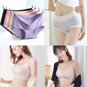 여성 심리스 사각팬티 브라탑세트
