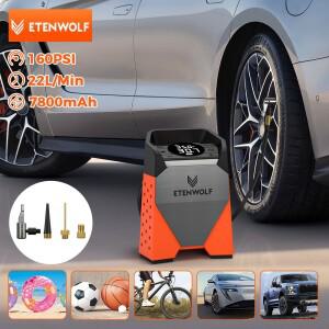 ETENWOLF ZEPHYR S3C 휴대용 공기 압축기 100% 듀티 사이클 자동차 타이어 팽창기 7800mAh 바이크 오토바이