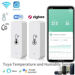 Tuya WiFi Zigbee 온도 습도 센서 실내 컨트롤러 모니터링 스마트 라이프 Alexa Google 홈