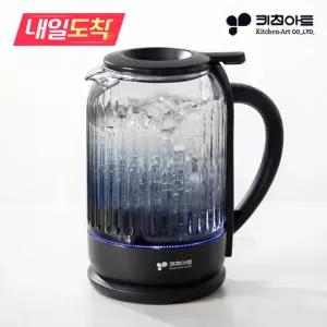 키친아트 [내일도착] 무선 유리 전기포트 상부급수식 티포트 커피 내열유리 1.5L KK-NV15