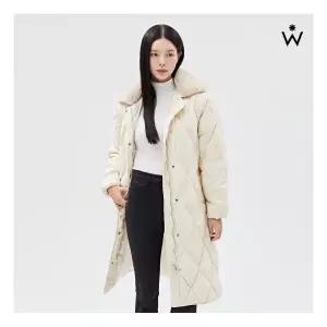위시드 :209,000원 ㅣ 퍼 카라 배색 다이아 퀼팅 롱 패딩 WIADJP037 1078204