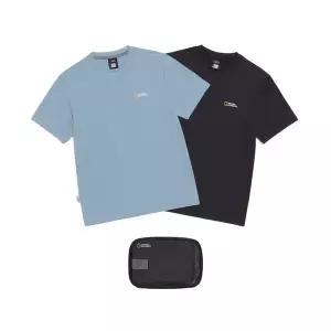 [매장정품] 내셔널지오그래픽 N265UPA910 유니 메이스 기능성 2PACK 반팔 티셔츠 STEEL BLUE 2 2243868